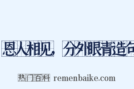 恩人相见，分外眼青造句是什么意思的图片